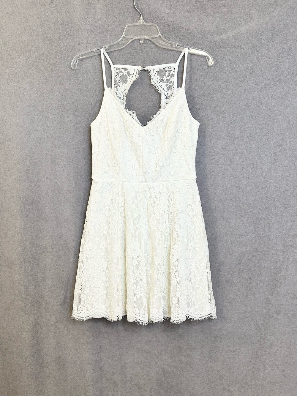 Three Pink Hearts Lace Fit & Flare Dress M